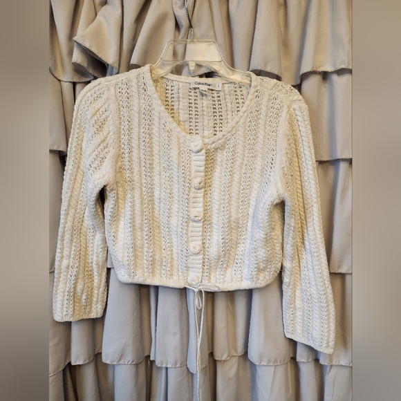 Women's Calvin Klein Cardigan Sweater with Button Snap Closure Size Small - Picture 1 of 6